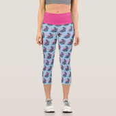 Dolphin Lotus Blume Kirschblüten Capri Leggings (Vorderseite)