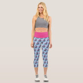 Dolphin Lotus Blume Kirschblüten Capri Leggings (Vorderseite)