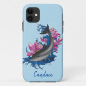 Dolphin Lotus Blume Kirschblüten Case-Mate iPhone Hülle (Rückseite)