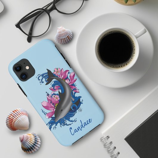 Dolphin Lotus Blume Kirschblüten Case-Mate iPhone Hülle