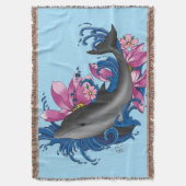 Dolphin Lotus Blume Kirschblüten Decke (Vorderseite Vertikal)