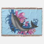 Dolphin Lotus Blume Kirschblüten Decke (Vorderseite)