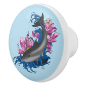 Dolphin Lotus Blume Kirschblüten Keramikknauf (Rechts)