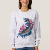 Dolphin Lotus Blume Kirschblüten Sweatshirt (Vorderseite)