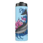 Dolphin Lotus Blume Kirschblüten Thermosbecher (Vorderseite)