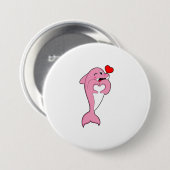Dolphin Love Heart Button (Vorne & Hinten)
