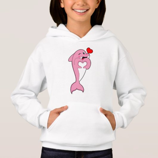 Dolphin Love Heart Hoodie (Vorderseite)