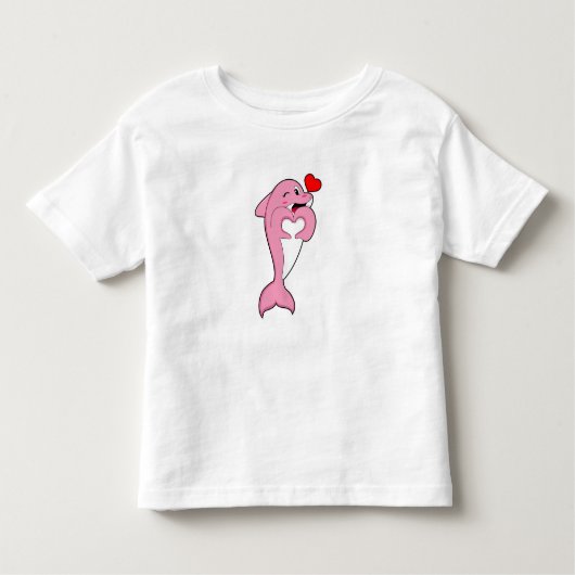Dolphin Love Heart Kleinkind T-shirt (Vorderseite)