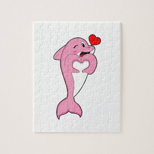Dolphin Love Heart Puzzle (Vertikal)