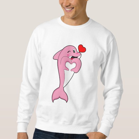 Dolphin Love Heart Sweatshirt (Vorderseite)