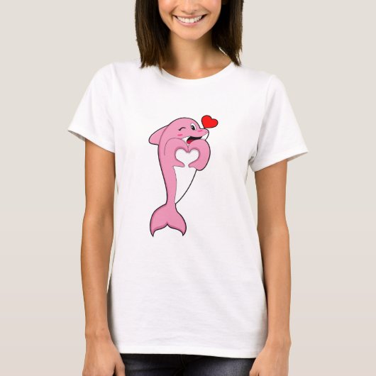 Dolphin Love Heart T-Shirt (Vorderseite)