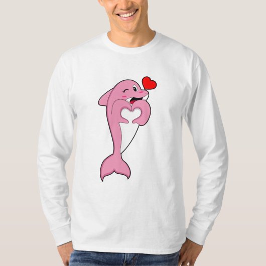 Dolphin Love Heart T-Shirt (Vorderseite)