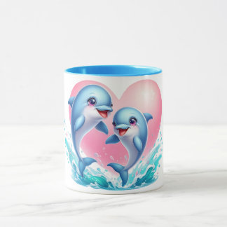 Dolphin love Mug Tasse