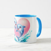 Dolphin love Mug Tasse (VorderseiteRechts)