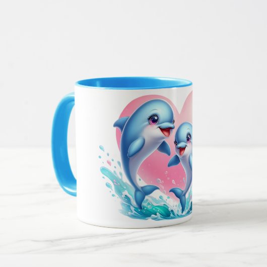 Dolphin love Mug Tasse (Vorderseite Links)
