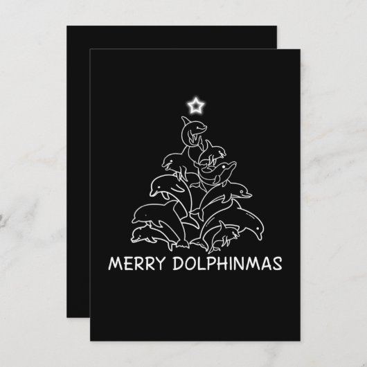 Dolphin Lover Geschenk| Dolphin Frohe Weihnachtsba Ankündigung (Vorne/Hinten)