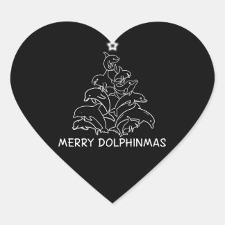 Dolphin Lover Geschenk| Dolphin Frohe Weihnachtsba Herz-Aufkleber