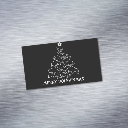 Dolphin Lover Geschenk| Dolphin Frohe Weihnachtsba Magnetische Visitenkarte (Beispiel)