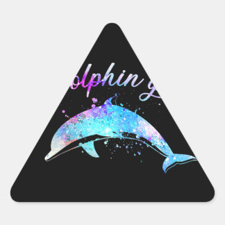Dolphin Lover Geschenk| Galaxy Dolphin Girl Dreieckiger Aufkleber