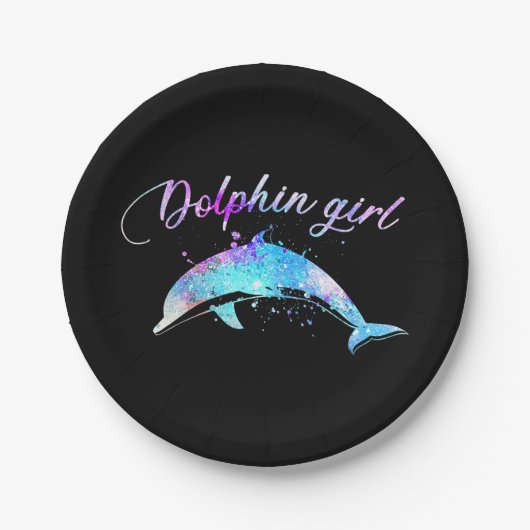 Dolphin Lover Geschenk| Galaxy Dolphin Girl Pappteller (Vorderseite)