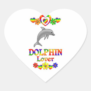 Dolphin Lover Herz-Aufkleber