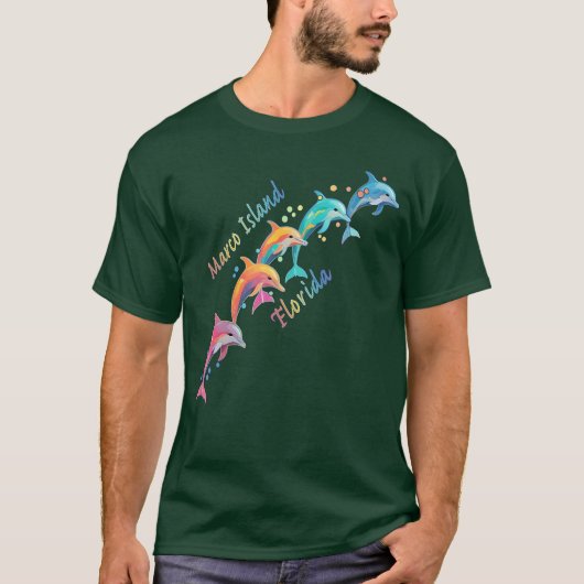 Dolphin Lover Marco Island FL Familienstrand Vacat T-Shirt (Vorderseite)