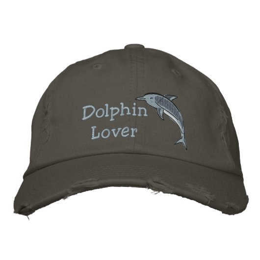Dolphin Lover Ocean Sea Mammal Bestickte Baseballkappe (Vorderseite)