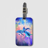 Dolphin Luggage Tag - Benutzerdefinierter Textname Gepäckanhänger (Vorderseite Vertikal)