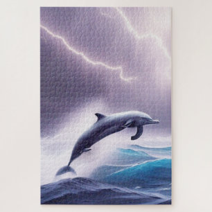 Dolphin Magic in einem Sturmmeer: Eine faszinieren Puzzle