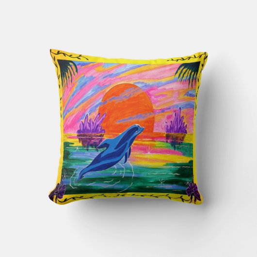 Dolphin Magic Throw Kissen (Vorderseite)