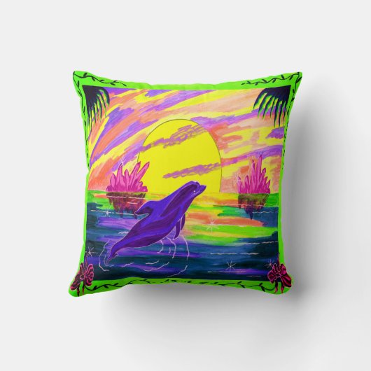 Dolphin Magic Throw Kissen (Rückseite)