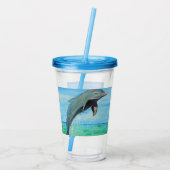 Dolphin-Malerei Acryltrinkbecher (Rückseite)