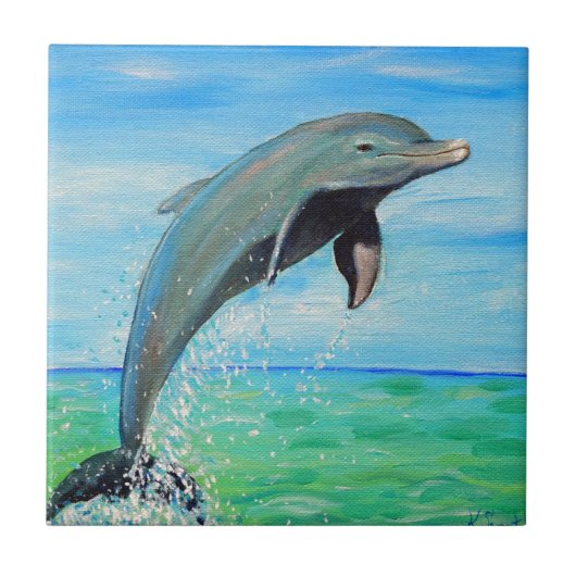 Dolphin-Malerei Fliese (Vorderseite)