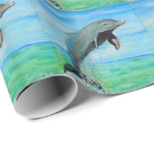 Dolphin-Malerei Geschenkpapier (Rolleneckpunkt)