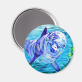 Dolphin-Malerei im Unterwasser-Bild Magnet (Vorderseite/Rückseite)