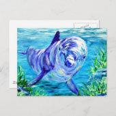 Dolphin-Malerei im Unterwasser Postkarte (Vorne/Hinten)