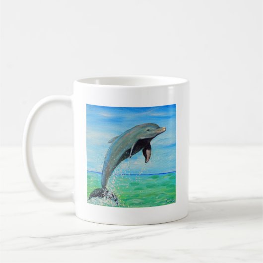 Dolphin-Malerei Kaffeetasse (Links)