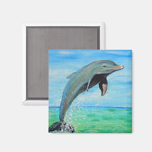 Dolphin-Malerei Magnet (Vorderseite/Rückseite)