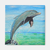 Dolphin-Malerei Magnet (Vorne)
