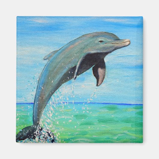 Dolphin-Malerei Magnet (Vorne)