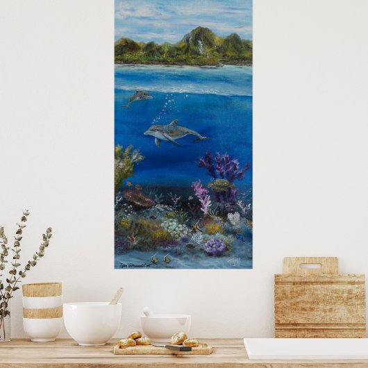Dolphin-Malerei Poster (Küche)