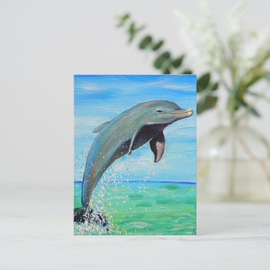 Dolphin-Malerei Postkarte (Stehend Vorderseite)