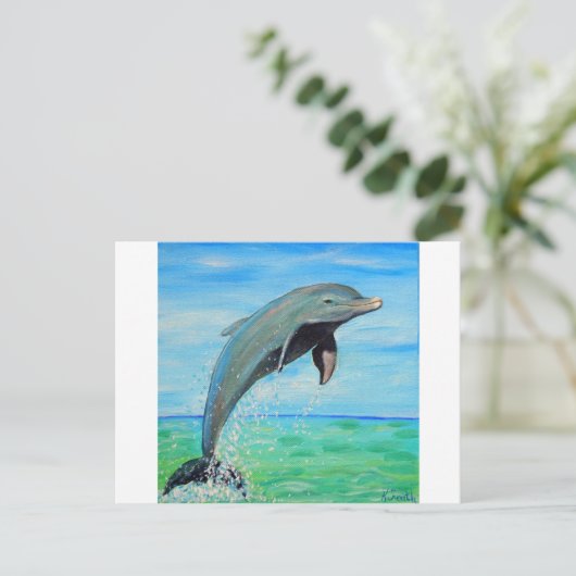 Dolphin-Malerei Postkarte (Stehend Vorderseite)