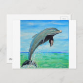 Dolphin-Malerei Postkarte (Vorne/Hinten)