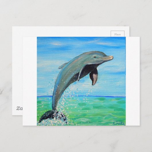 Dolphin-Malerei Postkarte (Vorne/Hinten)