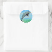 Dolphin-Malerei Runder Aufkleber (Tasche)