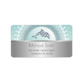 Dolphin Mandala Silver Adressaufkleber (Vorne)