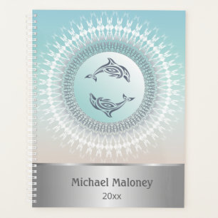 Dolphin Mandala Silver Türkise Custom Nautical Planer