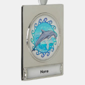 Dolphin Maori Sun Banner-Ornament Silber (Rechts)