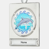 Dolphin Maori Sun Banner-Ornament Silber (Links)
